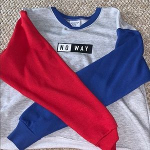 “NO WAY” cropped crew neck